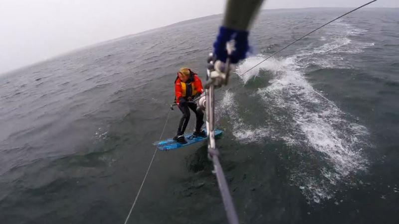 Holly Francis of Marion practices kiteboarding in Buzzards Bay for her senior project at Tabor Academy. COURTESY HOLLY FRANCIS